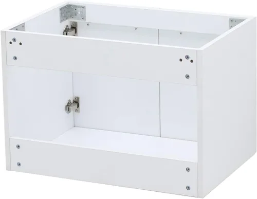 Vista 4 de Juego de lavabo flotante para montaje en pared, tocador de textura blanca en relieve, encimera de fregadero integrada blanca, 23.25 pulgadas