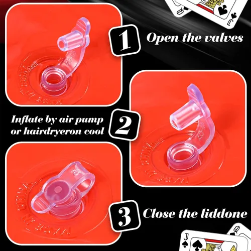 Vista 6 de Ceenna 6 dados inflables grandes de 11.8 pulgadas gigantes inflables gigantes de color rojo, blanco y negro, decoración de noche de juego