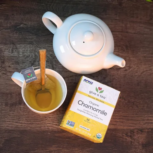 Vista 5 de NOW Foods, Té de manzanilla, comodidad en una taza, relajante y sin cafeína, sin OMG, bolsas de té sin blanquear de primera calidad con diseño sin