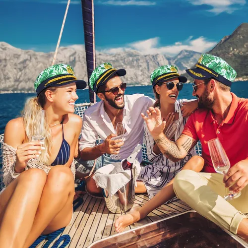 Vista 7 de SOIMISS Disfraces de Halloween para hombre, 4 unidades, sombrero de capitán, ajustable, sombrero de marinero, sombreros de marinero, sombrero azul