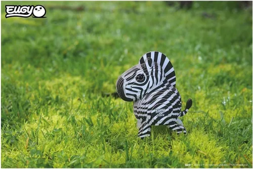 Vista 2 de EUGY Zebra 3D Puzzle, kit de manualidades de papel de 32 piezas para niños