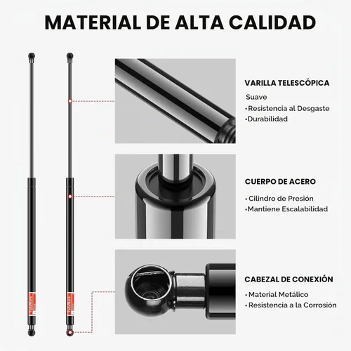 Vista 5 de 2 piezas de soportes de elevación de portón trasero de maletero, amortiguadores, puntales de compuerta trasera, varillas compatibles con Mini Cooper