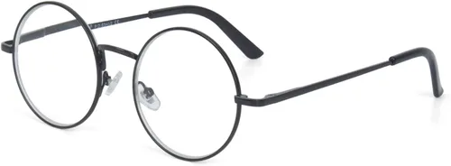 Vista 10 de Gafas de lectura redondas con marco de metal con bisagra de resorte (negro, plateado y plomo)
