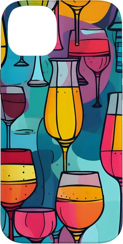 Vista 15 de Estuche de arte abstracto vibrante para copas de vino para iPhone 16