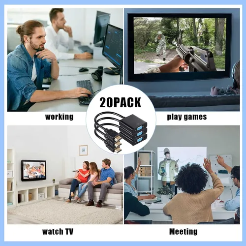Vista 7 de Yunsailing - Adaptador digital Av a VGA, adaptador de cable de video negro chapado en oro a granel, compatible con Raspberry Pi, monitor