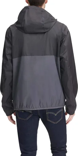 Vista 2 de Tommy Hilfiger - Chaqueta impermeable con capucha para hombre ligera para lluvia