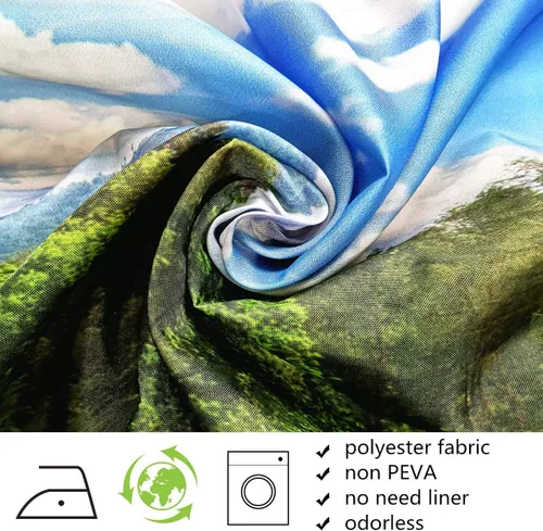 Vista 6 de LB Juego de cortina de ducha para placas de automóvil americano, diseño rural de ladrillo de Utah, cortina de baño de tela de poliéster impermeable