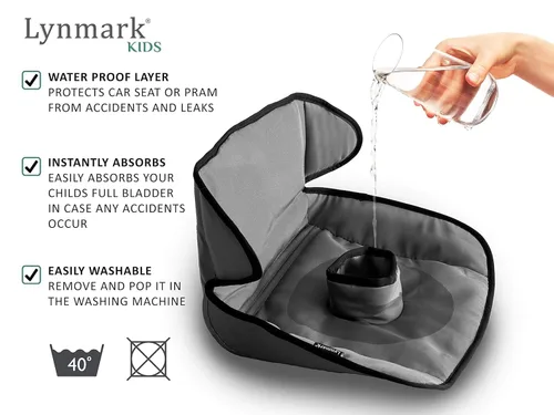 Vista 3 de Lynmark Funda protectora para asiento de automóvil para entrenamiento de orinal - Almohadillas suaves impermeables para niños pequeños y asiento