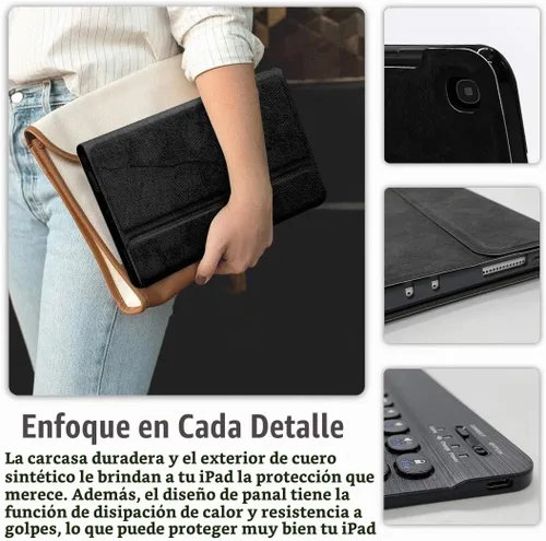Vista 7 de Funda con teclado retroiluminado para Samsung Galaxy Tab S5e de 10.5 pulgadas 2019, 7 colores de retroiluminación desmontable teclado inalámbrico