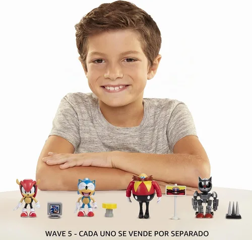 Vista 6 de Sonic The Hedgehog - Figura de acción clásica de Sonic con resorte coleccionable de 4 pulgadas
