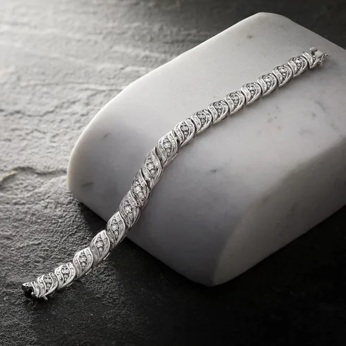 Vista 4 de Ross-Simons 1.00 ct. t.w. Diamond Bracelet in Sterling Silver