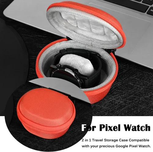 Vista 6 de Miimall Funda de viaje compatible con Google Pixel Watch, caja de almacenamiento individual, llavero bolsa de almacenamiento bolsa de viaje