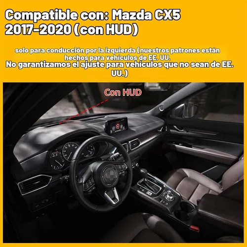 Vista 6 de Tapete antideslizante para tablero de instrumentos compatible con Mazda CX-5 CX 5 2017-2020 Protector solar (con HUD)