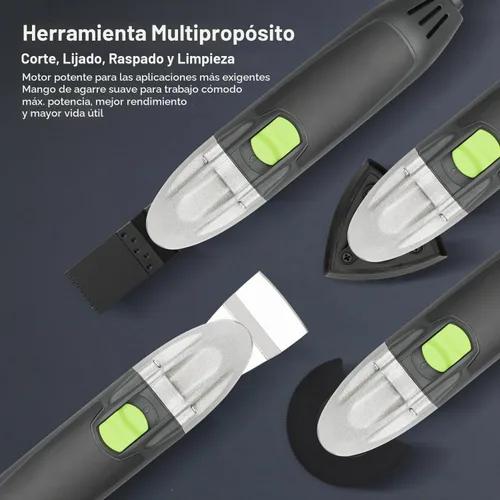 Vista 3 de GALAX PRO Multiherramienta oscilante 22000 OPM 2.0A, ángulo oscilante de 3 grados con 3 hojas de sierra, 1 placa de lijado de hoja semicírcula, 6