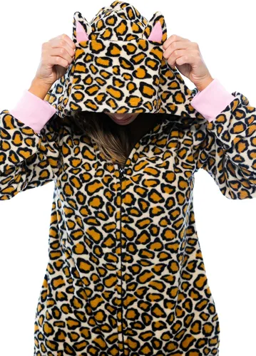 Vista 5 de Just Love - Pijama tipo enterizo para adultos con estampado de piel de animal