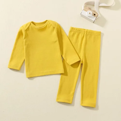 Vista 4 de Jimonda Conjunto de pijama para niños pequeños, ropa de dormir larga 100% algodón, 2 piezas, conjunto de pijama diario
