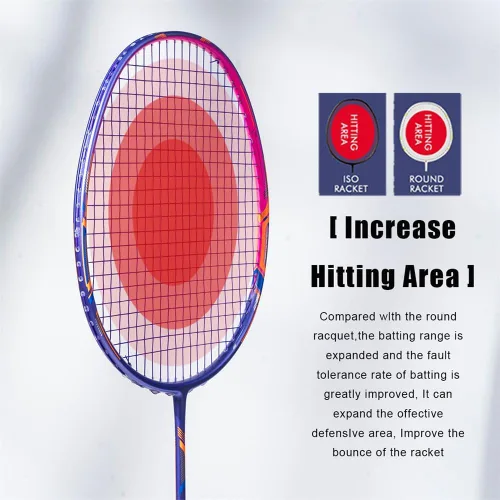 Vista 3 de Raqueta de bádminton de fibra de carbono 10U GJ 1.83 oz ultra ligera máxima 38 libras profesional principiante