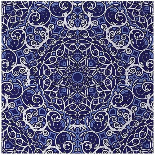 Vista 21 de Mantel cuadrado bohemio, patrón geométrico floral ornamental, ideal para restaurantes, cocinas, bodas, fiestas, etc. Lavable a máquina, 36 x 36 Azul