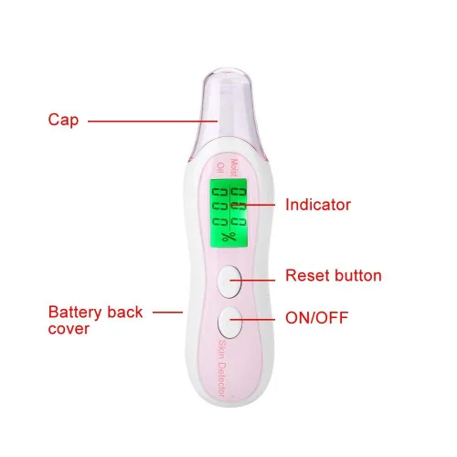 Vista 3 de Analizador digital de piel LCD, analizador de piel, monitor de aceite de agua y humedad para cuidado de la piel, probador de piel facial de alta