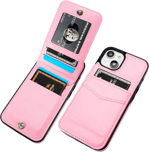 Vista 14 de KIHUWEY Funda Cartera Compatible con iPhone 13 con Soporte para Tarjetas de Crédito, Cierre Magnético de Cuero Premium con Soporte, Funda Protectora