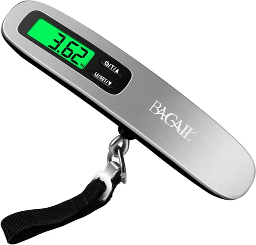 Vista 9 de BAGAIL Báscula digital de equipaje, báscula de equipaje colgante de 110 libras con pantalla LCD retroiluminada, báscula de pesaje portátil