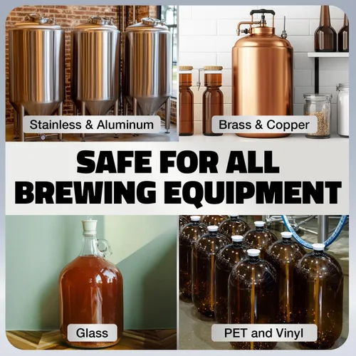 Vista 8 de [1 libra] Limpiador de preparación de cerveza sin enjuague de un solo paso, fabricado en Estados Unidos, potente lavado de cervecería en polvo