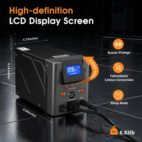 Vista 4 de 110W 2-IN-1 Desoldering Station, PID Temperature, Sleep Mode, ESD-safe