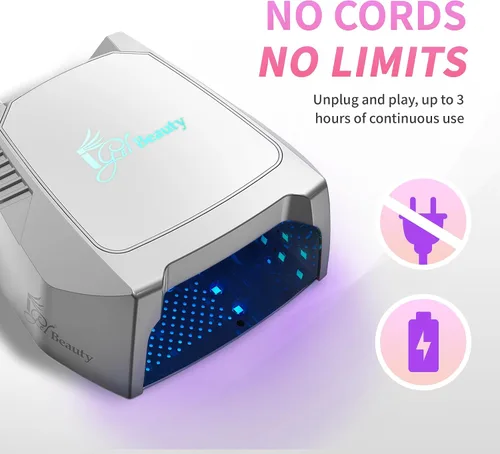 Vista 2 de iGel Beauty Hybrid PRO 2.0 Lámpara de uñas UV/LED – Secador de uñas inalámbrico recargable de 48 W, secado a mano completo, sensor de movimiento