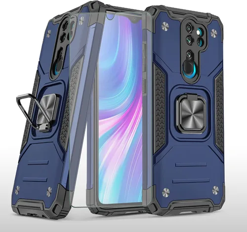 Vista 10 de Asuwish Funda de teléfono para Xiaomi Redmi Note 8 Pro con protector de pantalla de vidrio templado y soporte de anillo soporte delgado híbrido