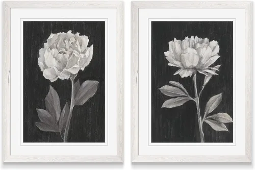 Vista 14 de Renditions Gallery- Lienzo enmarcado con flores blancas y negras Flores blancas y negras 1 juego/marco negro