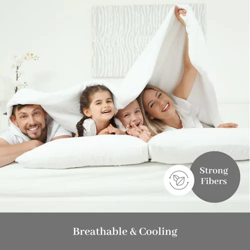 Vista 2 de DreamFit DreamCool Juego de Sábanas de Cama Refrescantes de 100% Algodón Egipcio con Correas Elásticas en las Esquinas 400 Hilos Bolsillo Extra