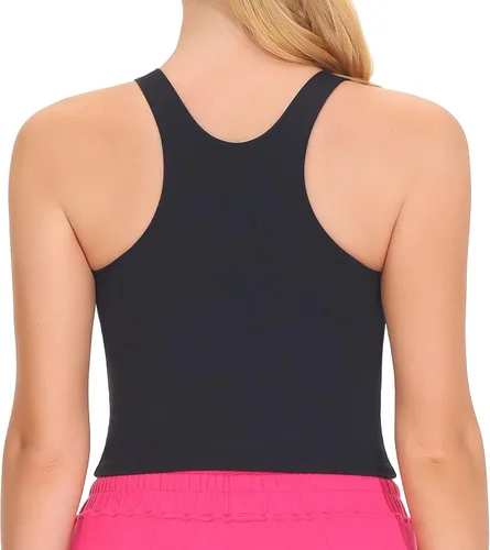 Vista 3 de THE GYM PEOPLE Brasier deportivo de espalda cruzada para mujer, con cuello alto y relleno extraíble, para entrenamiento, yoga