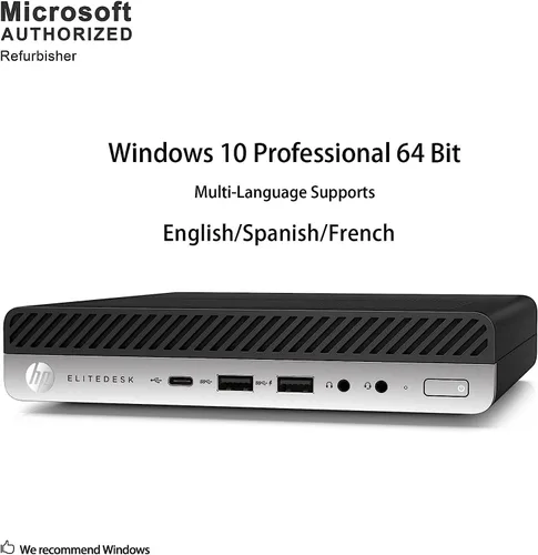 Vista 4 de HP Mini escritorio 800 G4 Intel i7-8700T hasta 4.00GHz 16GB DDR4 Nuevo 512GB NVMe SSD integrado Wi-Fi BT Dual Monitor Soporte inalámbrico teclado