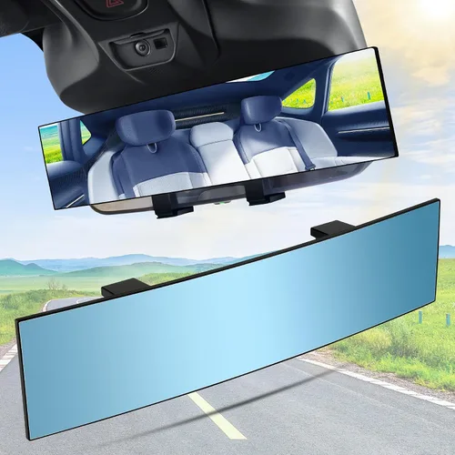 Vista 11 de SINGARO Espejos retrovisores interiores, accesorios universales de 10 pulgadas, gran angular para reducir el punto ciego de manera eficaz