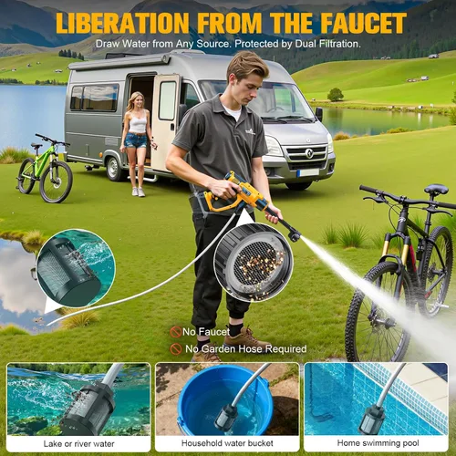 Vista 8 de DIYtoolifz Herramienta de limpieza compatible con batería DeWalt de 20 V, 2.2 libras, con manguera de 16.4 pies y boquilla 6 en 1 + accesorio