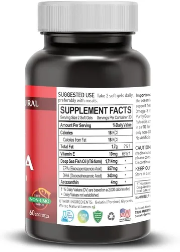 Vista 8 de NANOWELL Aceite de pescado Omega-3 rojo 1714 mg Omega 3 Suplemento