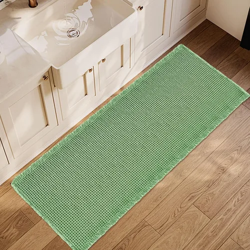 Vista 30 de ZALL - Tapete de baño de punto gofre beige, súper absorbente, antideslizante, largo, color crema, 24 x 72 pulgadas, lavable a máquina, ultra suave