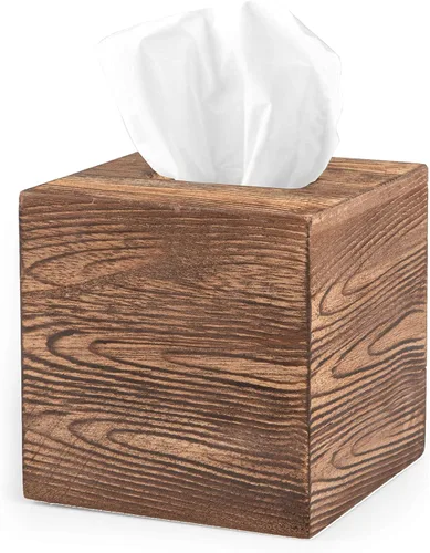 Vista 19 de Ilyapa Cubierta de madera para caja de pañuelos, diseño de espiga de madera de granero - Moderno soporte de papel impreso de madera