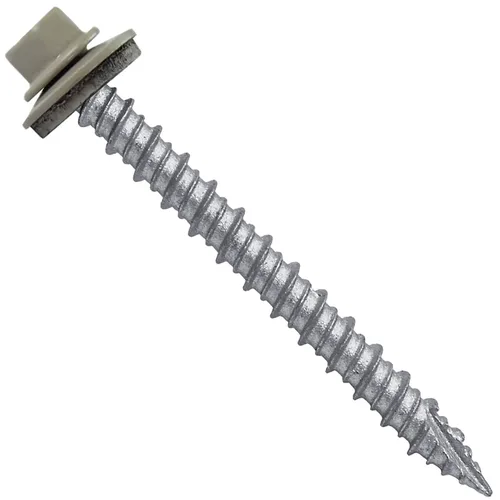 Vista 84 de Tornillos para techos de metal gris ABC 10 x 1 - Cabezal hexagonal - Arandela EPDM - Arandela de arranque automático/roscado - 1 bolsa - 250