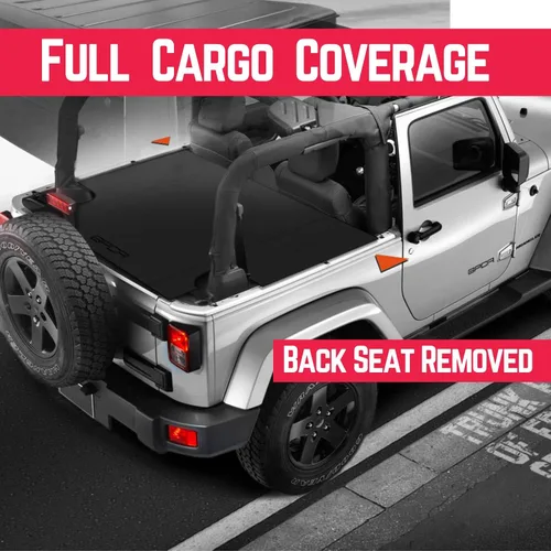 Vista 9 de GPCA cubierta para caja con correa de sujeción para el asiento y 3 configuraciones para Jeep Wrangler 2DR JK para modelos 2007- 2017 Sports/ Sahara