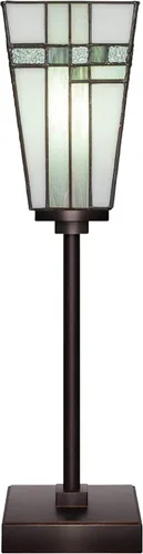 Vista 11 de Toltec Lighting Luna Accent - Lámpara de mesa, acabado de granito oscuro, cristal cuadrado de burbujas ahumadas de 3.5 pulgadas