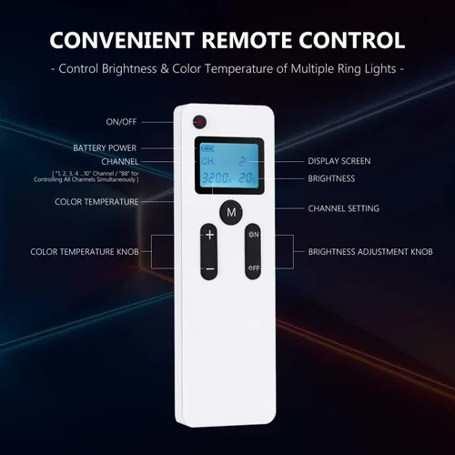 Vista 5 de Neewer Anillo de luz LED avanzado de 16 pulgadas compatible con control táctil manual con pantalla LCD, control remoto y múltiples luces