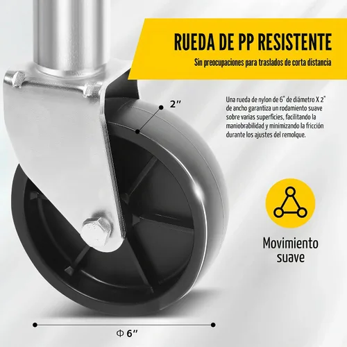 Vista 5 de MaxxHaul - 70148 - Gato hidráulico para remolques con elevador suspenso de 10" con una rueda, 1000 lb. de capacidad