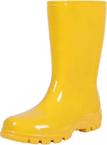 Vista 9 de Asgard Botas de lluvia a media pantorrilla para mujer, botas de goma impermeables estampadas, zapatos cortos de jardín Negro