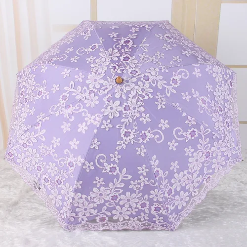 Vista 2 de Honeystore Parasol de viaje plegable Brolly Anti-UV Sombrilla Vintage