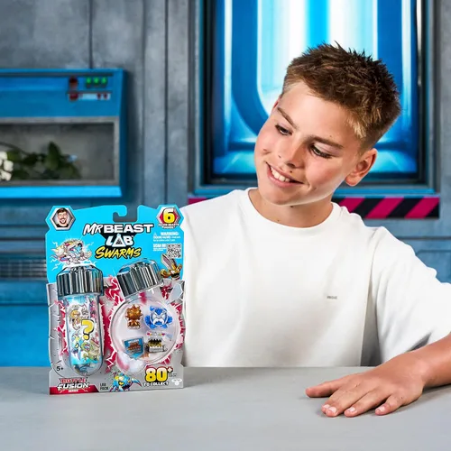 Vista 7 de MrBeast Lab Swarms Battle Fusion Series, recoge más de 80 enjambres únicos de 1 pulgada (1.0 in), el paquete de laboratorio incluye 6 micro bestias