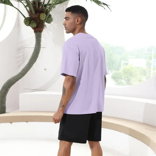 Vista 5 de Camiseta de gran tamaño para hombre, estilo casual, holgada, de manga corta, de algodón de primera calidad