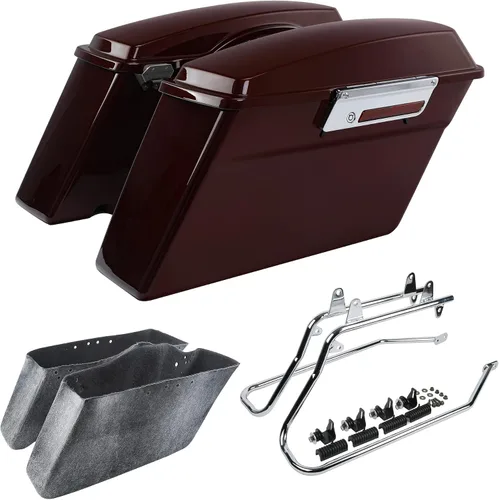 Vista 33 de SLMOTO Alforjas rígidas para Harley Electra Road King Glide 1994-2013 peltre Denim