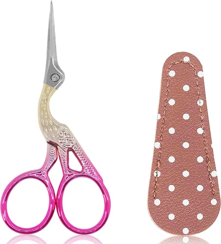 Vista 18 de BIHRTC - Tijeras pequeñas de 3.6 pulgadas para manualidades, punto de cruz, tejido, costura, enhebrado, trabajo de aguja, arte, bricolaje, con punta