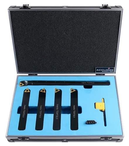 Vista 11 de Accusize Industrial Tools Mini herramienta de torneado indexable taladrado, 1/2 pulgada Tamaño del vástago de 1/2 pulgada, utiliza insertos